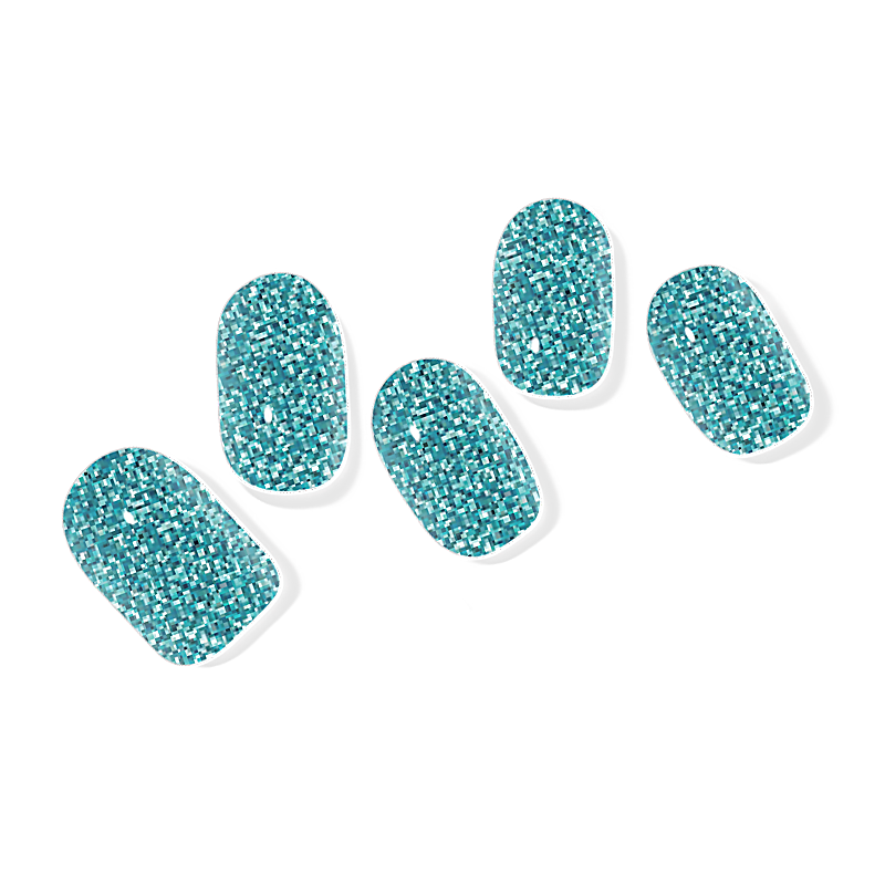 Vivid cerulean blue semi-cured gel wraps capturing the essence of a clear summer sky, perfect for a bold and refreshing manicure.