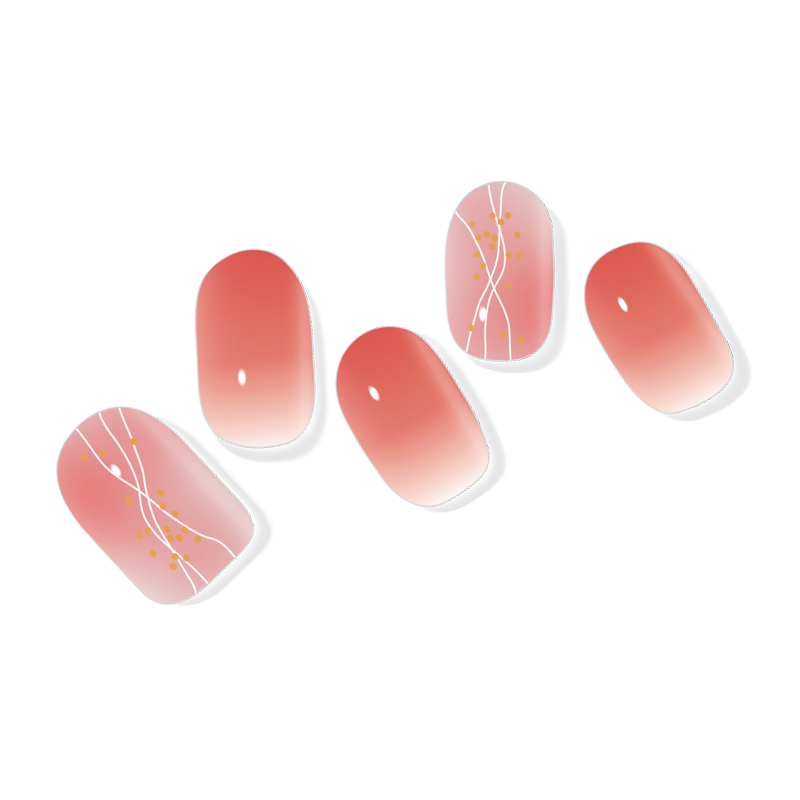 Rose pink semi-cured gel nail wraps infused with fine holographic glitter, offering a twinkling effect.