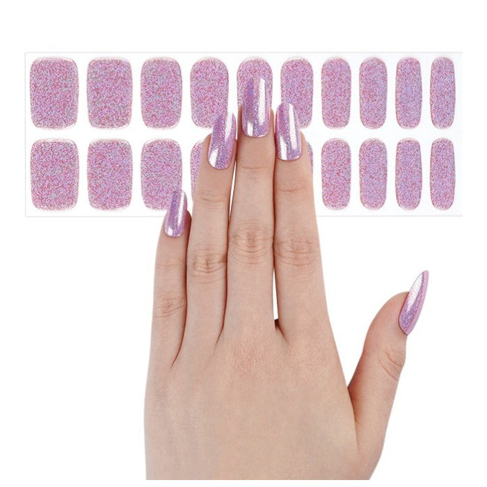 Sticker sheet of Morning Glory gel wraps in various sizes.