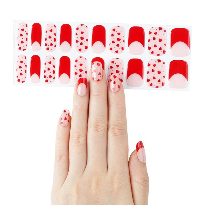 Sticker sheet of Love Struck gel wraps, perfect for valentines day or spring.