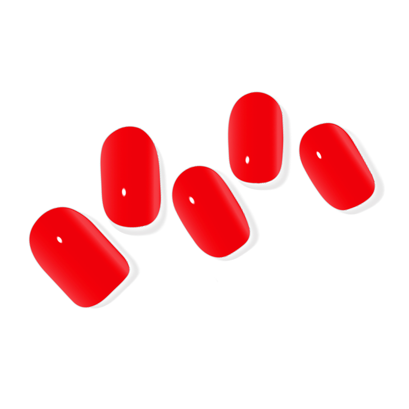Classic lipstick red semi-cured gel wraps with a bold, high-gloss finish. A sophisticated and timeless shade that adds a touch of glamour to any look.