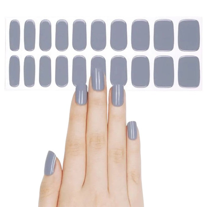 Sticker sheet of taupe semi-cured gel wraps, featuring multiple sizes for an easy and precise application.