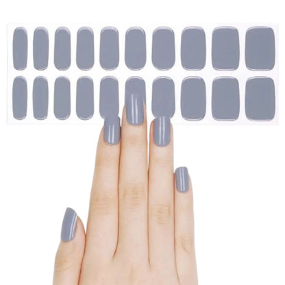 Sticker sheet of taupe semi-cured gel wraps, featuring multiple sizes for an easy and precise application.