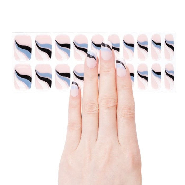 Sticker sheet featuring Ocean Swirl gel wraps in multiple sizes.
