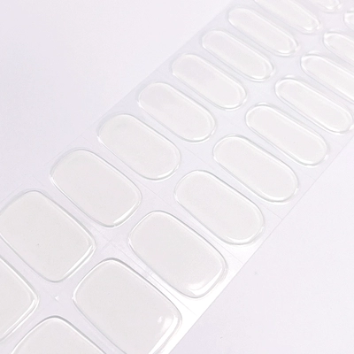 Crystal transparent semi-cured gel wrap sticker sheet with multiple nail sizes for a perfect fit. Easy-to-apply and HEMA-free, suitable for sensitive nails